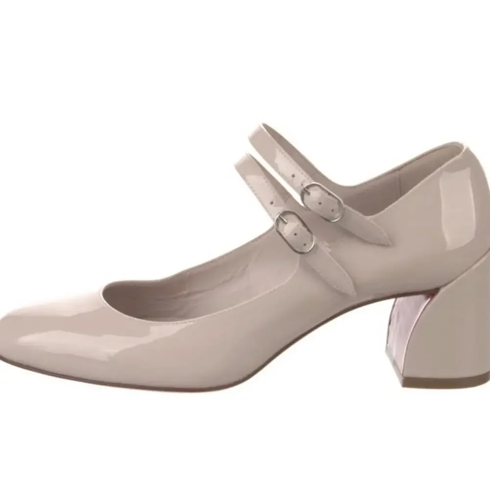 Christian Louboutin Patent Double-Strap Block Heel Pumps - Picture 3 of 4